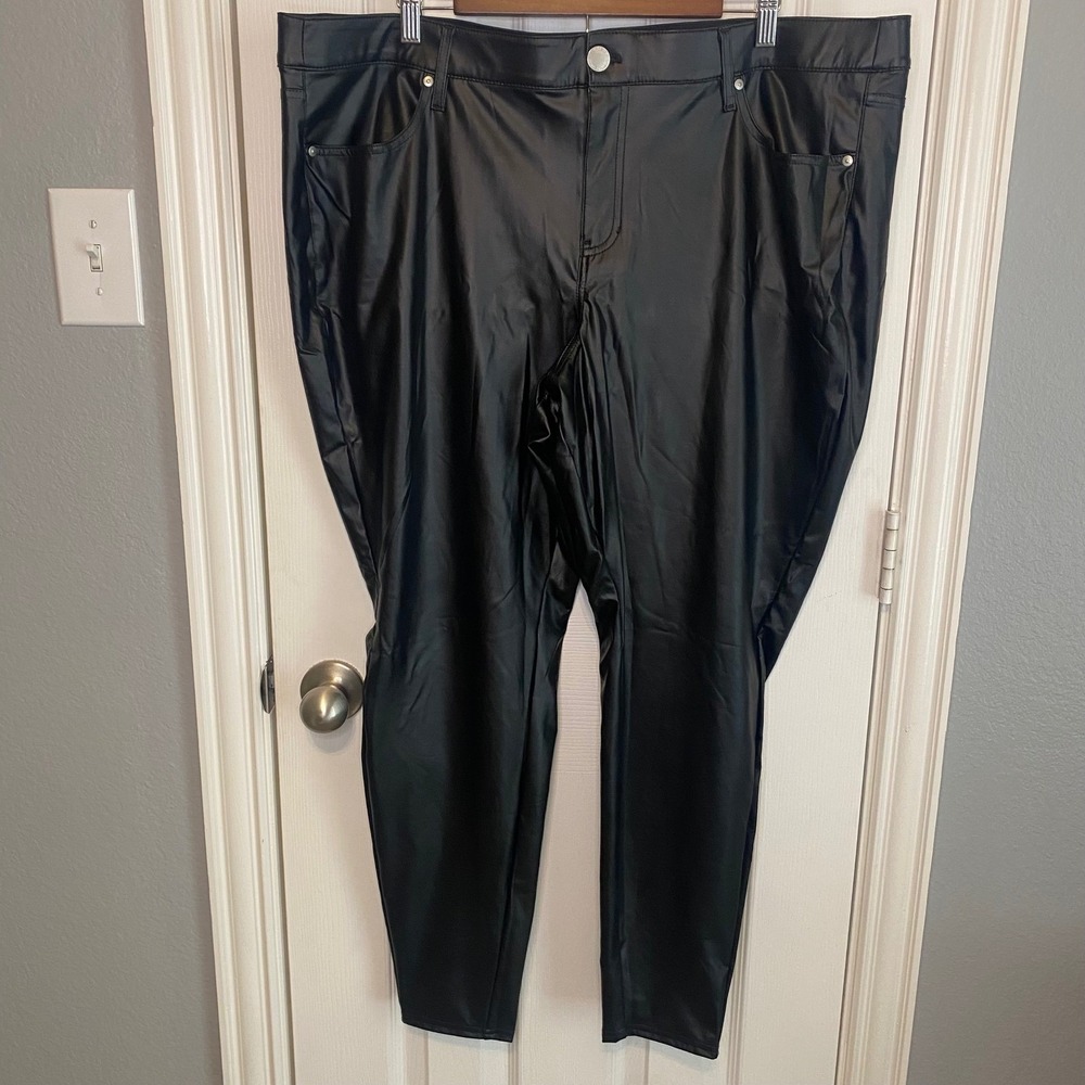 Lane Bryant Pants Plus Size 22 NWT Black Faux Leather Skinny Careerwear